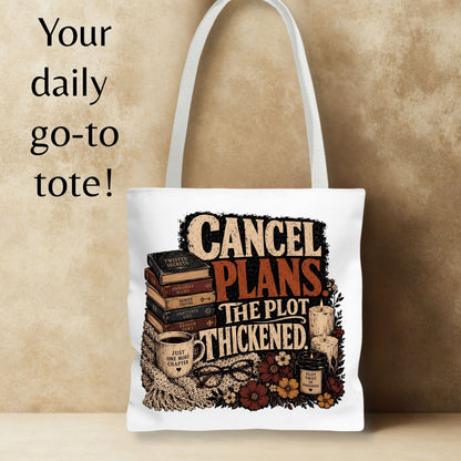 Cancel Plans Tote Bag, Book Lover Tote, Romance Reader Book Bag, BookTok Tote, Cozy Reading Bag, Library Tote Gift