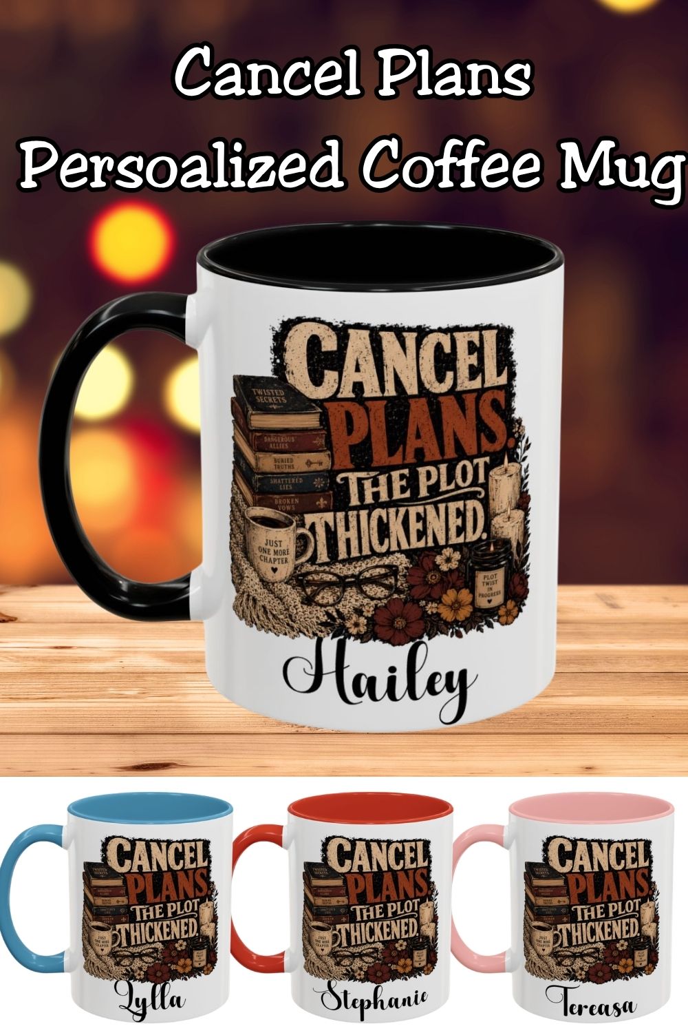 Personalized Book Lover Mug, Custom Name Coffee Cup, Romance Reader Mug, BookTok Gift, Personalized Reader Coffee Mug