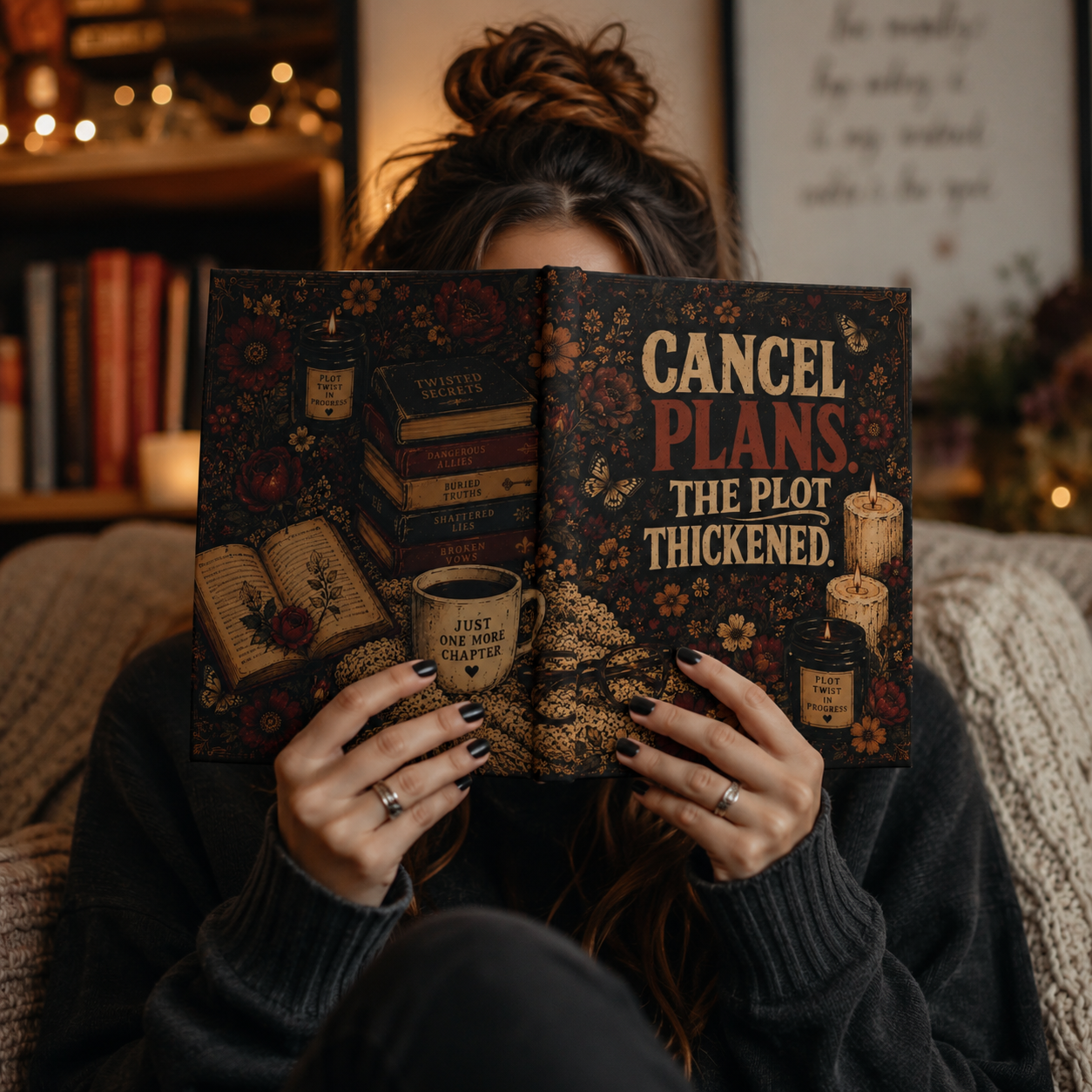 Cancel Plans The Plot Thickened Journal, Book Lover Notebook, Reading Journal, BookTok Journal, Hardcover Reader Gift