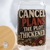 Cancel Plans Glass Cup, Book Lover Libby Cup, Reader Iced Coffee Glass, BookTok Drinkware, Cozy Reading Glass Can