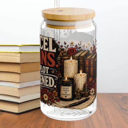 Cancel Plans Glass Cup, Book Lover Libby Cup, Reader Iced Coffee Glass, BookTok Drinkware, Cozy Reading Glass Can
