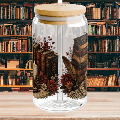 Cancel Plans Glass Cup, Book Lover Libby Cup, Reader Iced Coffee Glass, BookTok Drinkware, Cozy Reading Glass Can