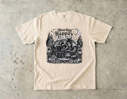 Hoarding Happily Ever Afters Shirt, Fantasy Romance Reader Tee, Dragon Book Lover Shirt, Romantasy BookTok Tee, Cozy Reader Gift