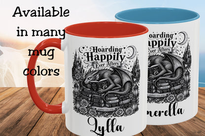 Hoarding Happily Ever Afters Mug, Fantasy Romance Coffee Mug, Dragon Book Lover Cup, Romantasy Reader Gift, BookTok Mug