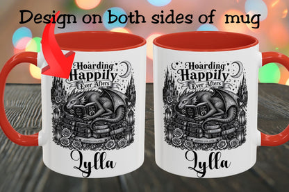 Hoarding Happily Ever Afters Mug, Fantasy Romance Coffee Mug, Dragon Book Lover Cup, Romantasy Reader Gift, BookTok Mug
