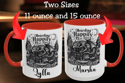 Hoarding Happily Ever Afters Mug, Fantasy Romance Coffee Mug, Dragon Book Lover Cup, Romantasy Reader Gift, BookTok Mug