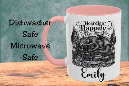 Hoarding Happily Ever Afters Mug, Fantasy Romance Coffee Mug, Dragon Book Lover Cup, Romantasy Reader Gift, BookTok Mug