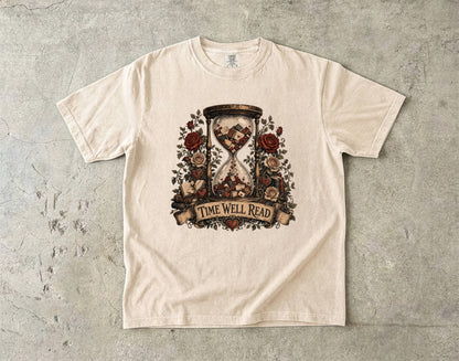 Time Well Read Shirt, Vintage Romance Reader Tee, Cottagecore Book Lover Shirt, Cozy Literary Apparel, BookTok Reader Gift