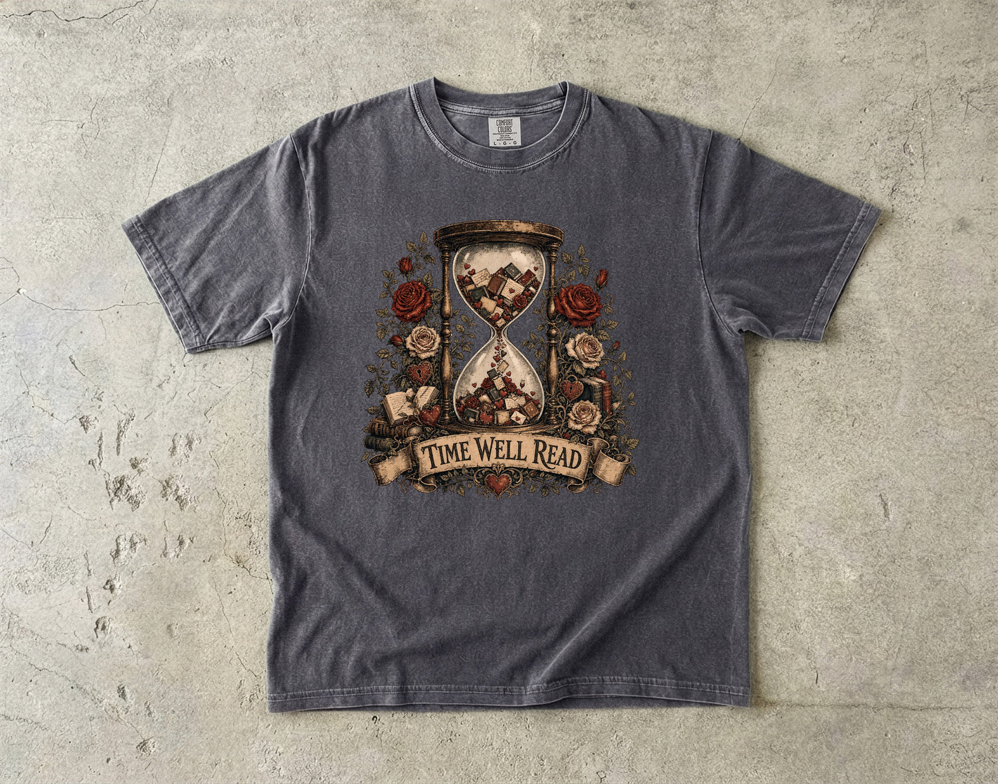 Time Well Read Shirt, Vintage Romance Reader Tee, Cottagecore Book Lover Shirt, Cozy Literary Apparel, BookTok Reader Gift