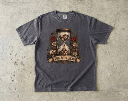 Time Well Read Shirt, Vintage Romance Reader Tee, Cottagecore Book Lover Shirt, Cozy Literary Apparel, BookTok Reader Gift