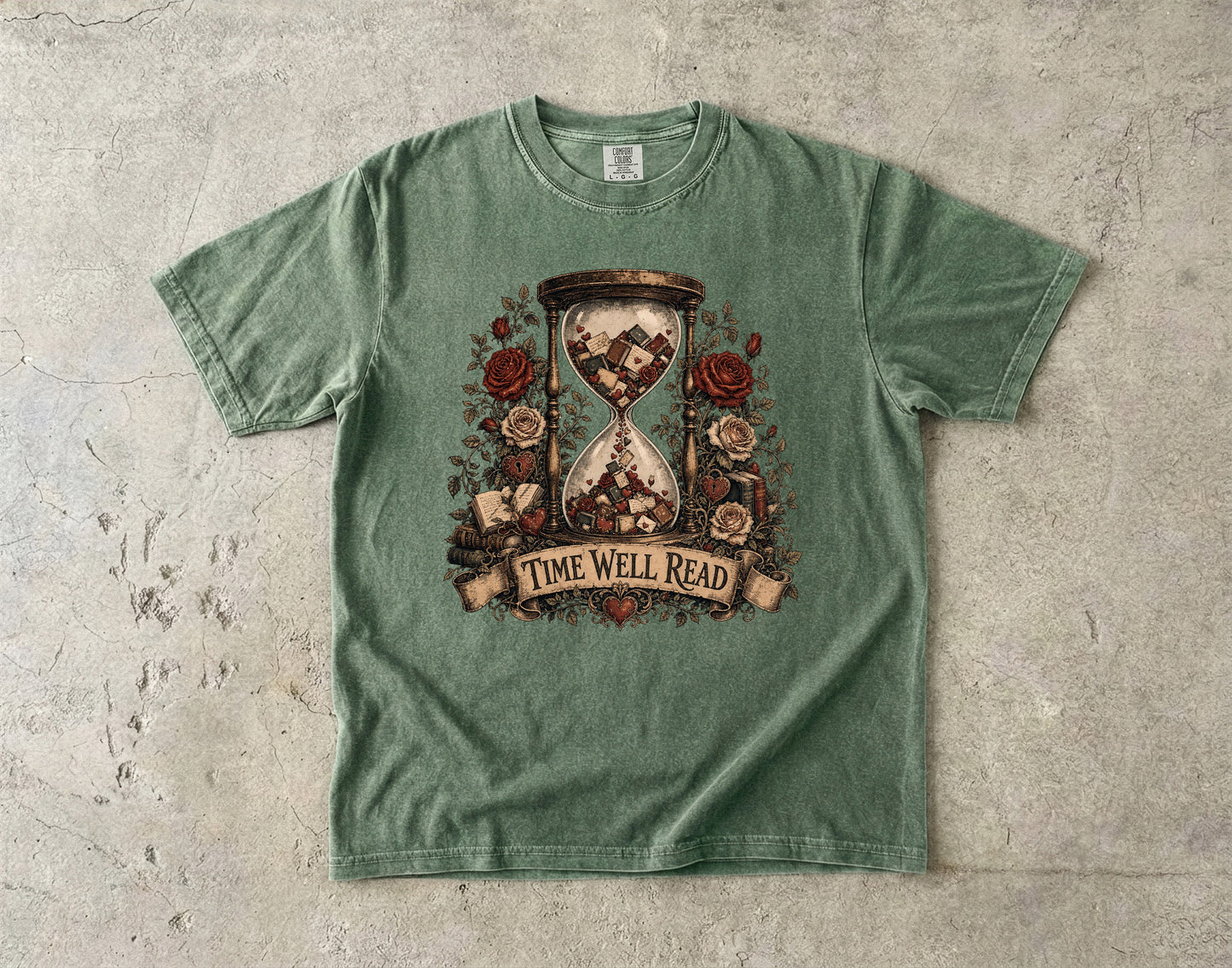 Time Well Read Shirt, Vintage Romance Reader Tee, Cottagecore Book Lover Shirt, Cozy Literary Apparel, BookTok Reader Gift