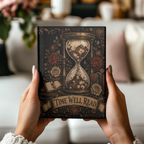 Time Well Read Journal, Romance Reader Notebook, Cottagecore Reading Journal, Vintage Book Lover Journal, Hardcover Literary Notebook