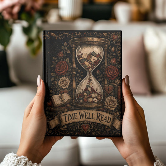 Time Well Read Journal, Romance Reader Notebook, Cottagecore Reading Journal, Vintage Book Lover Journal, Hardcover Literary Notebook