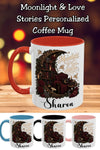 Personalized Moonlight & Love Stories Mug, Custom Romance Reader Coffee Mug, Gothic Book Lover Cup, Dark Academia Literary Mug, BookTok Gift