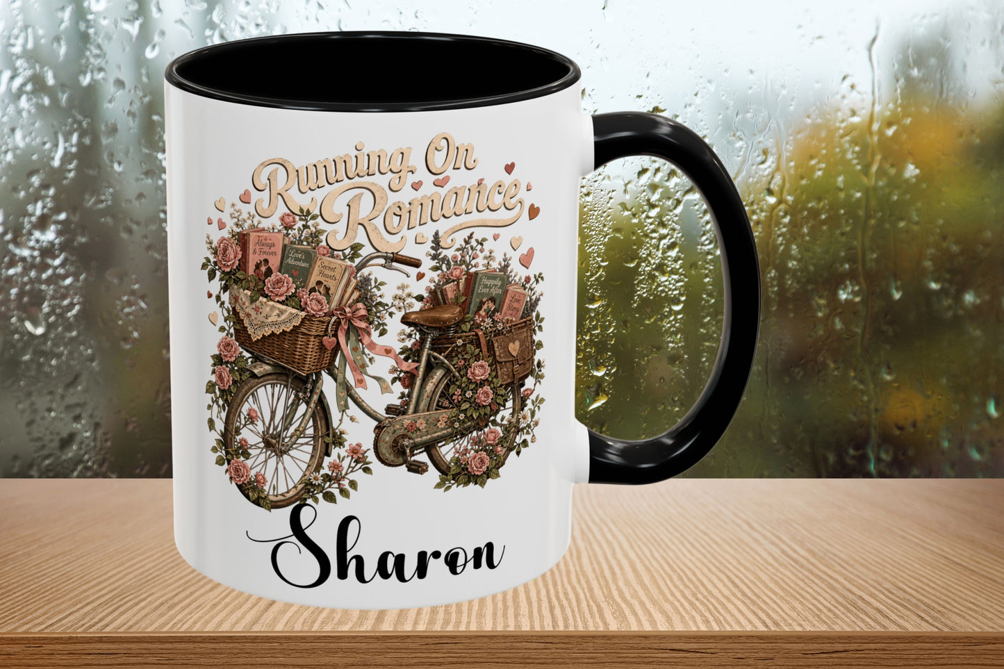Running On Romance Personalized Mug, Custom Romance Reader Coffee Mug, Book Lover Cup, BookTok Reading Mug, Floral Literary Gift