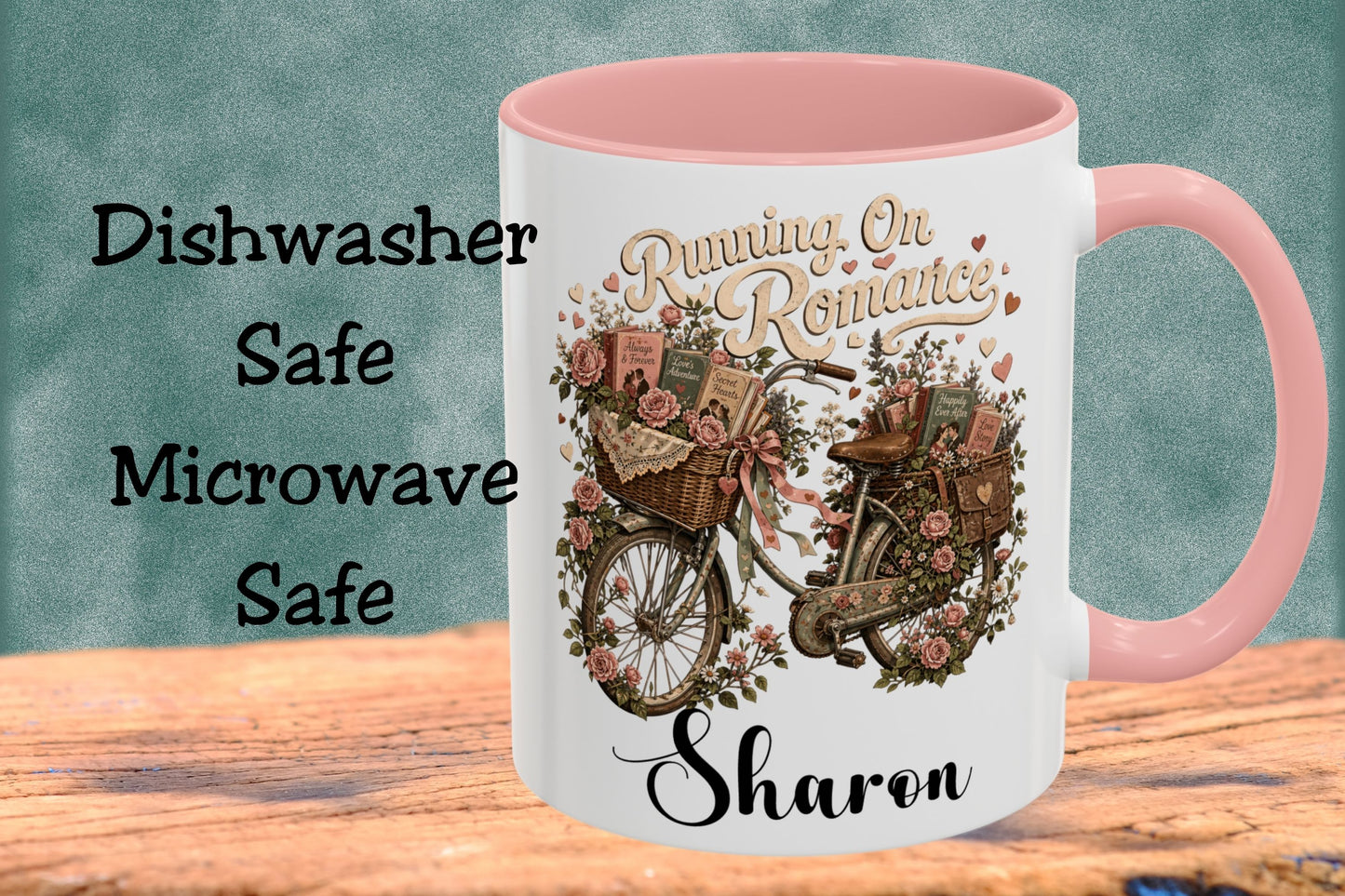 Running On Romance Personalized Mug, Custom Romance Reader Coffee Mug, Book Lover Cup, BookTok Reading Mug, Floral Literary Gift