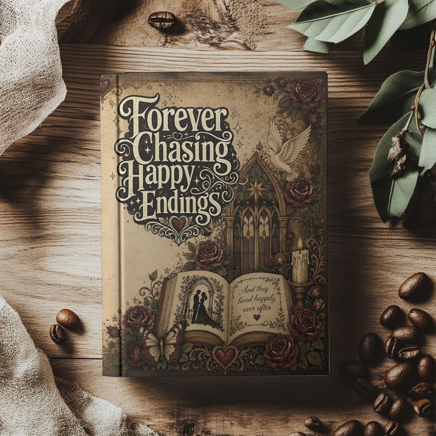 Forever Chasing Happy Endings Journal, Romance Reader Notebook, Gothic Reading Journal, Dark Academia Book Lover Journal, Hardcover BookTok Gift