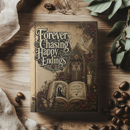 Forever Chasing Happy Endings Journal, Romance Reader Notebook, Gothic Reading Journal, Dark Academia Book Lover Journal, Hardcover BookTok Gift