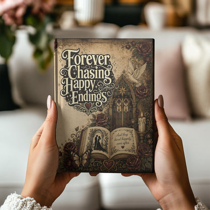 Forever Chasing Happy Endings Journal, Romance Reader Notebook, Gothic Reading Journal, Dark Academia Book Lover Journal, Hardcover BookTok Gift