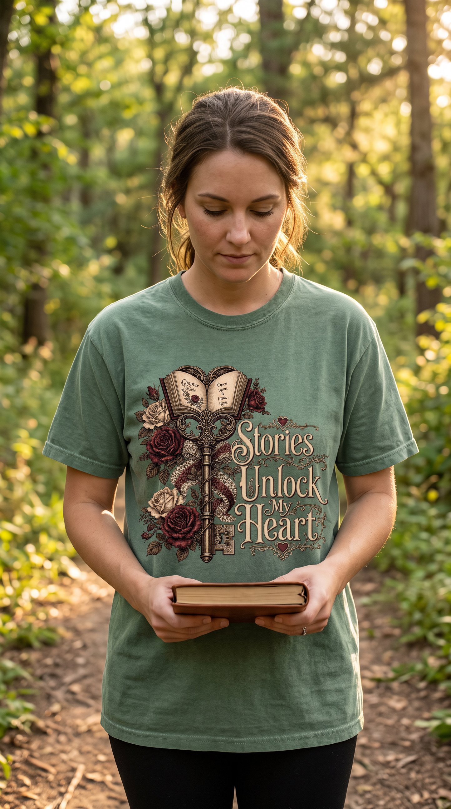 Stories Unlock My Heart Book Lover Shirt | Romance Reader Tee | Gothic Literary T-Shirt | Dark Academia BookTok Apparel