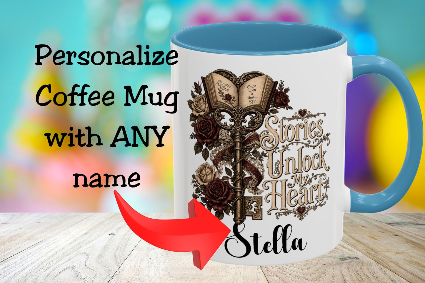 Personalized Stories Unlock My Heart Mug | Custom Romance Reader Coffee Cup | Gothic Book Lover Mug | Literary BookTok Gift