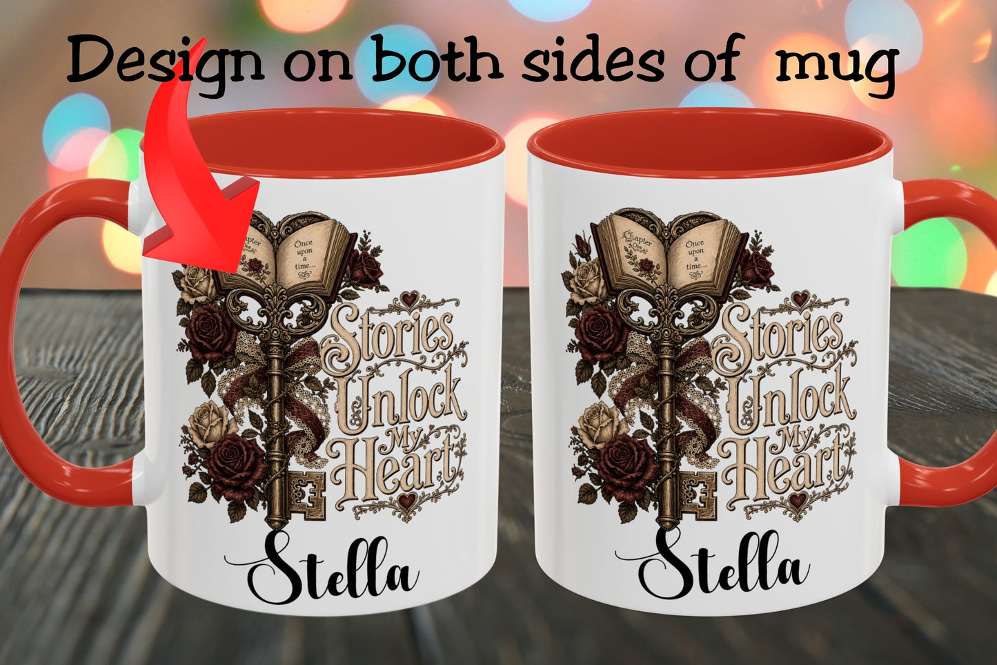 Personalized Stories Unlock My Heart Mug | Custom Romance Reader Coffee Cup | Gothic Book Lover Mug | Literary BookTok Gift