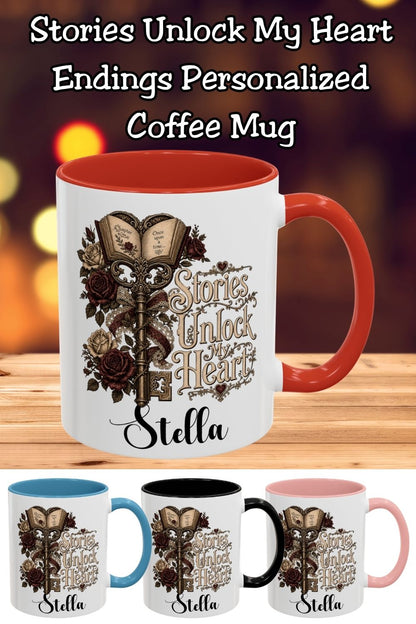 Personalized Stories Unlock My Heart Mug | Custom Romance Reader Coffee Cup | Gothic Book Lover Mug | Literary BookTok Gift
