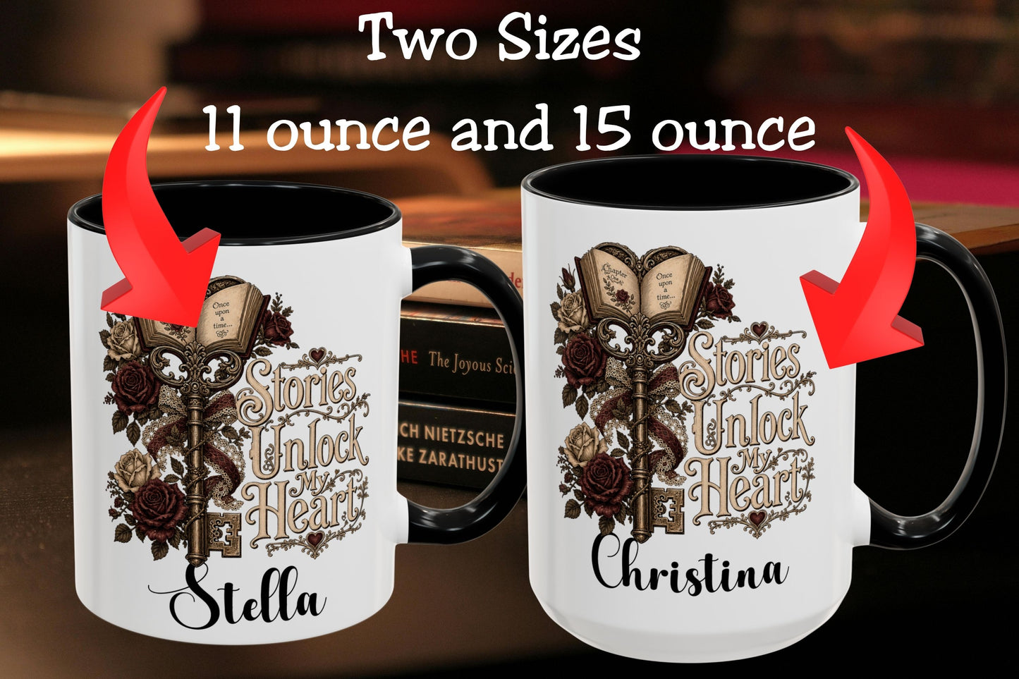 Personalized Stories Unlock My Heart Mug | Custom Romance Reader Coffee Cup | Gothic Book Lover Mug | Literary BookTok Gift