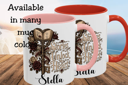 Personalized Stories Unlock My Heart Mug | Custom Romance Reader Coffee Cup | Gothic Book Lover Mug | Literary BookTok Gift