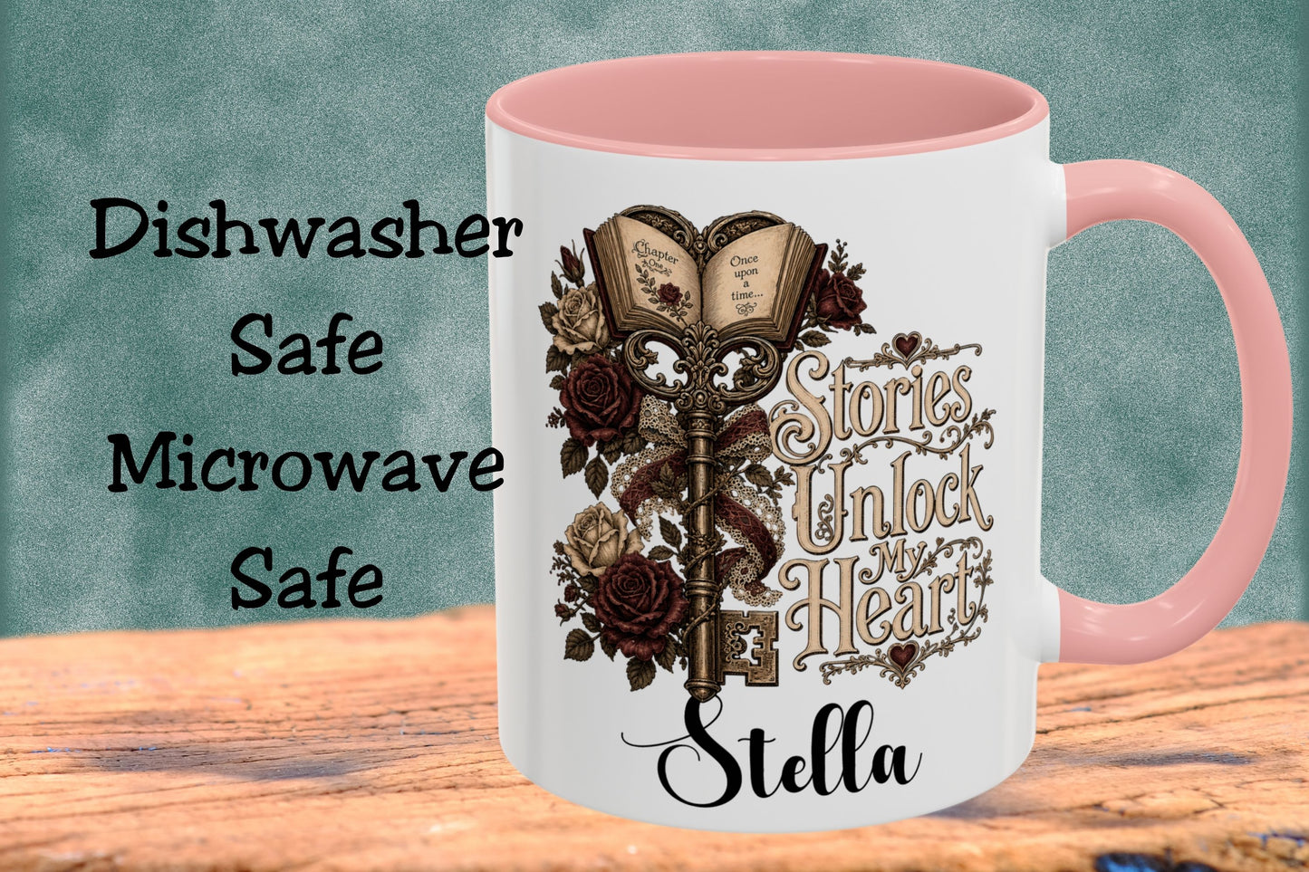 Personalized Stories Unlock My Heart Mug | Custom Romance Reader Coffee Cup | Gothic Book Lover Mug | Literary BookTok Gift