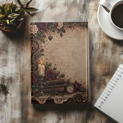 Stories Unlock My Heart Journal | Romance Reader Notebook | Gothic Book Lover Writing Journal | Dark Academia Hardcover Journal