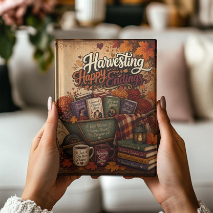 Harvesting Happy Endings Journal | Fall Romance Reader Notebook | Cozy Autumn Book Lover Journal | Hardcover Reading & Writing Journal