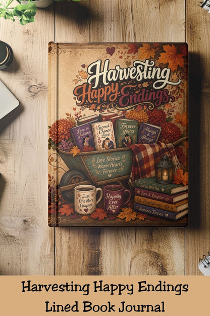 Capture every cozy reading moment this fall with the Harvesting Happy Endings journal! 🍂📚 Perfect for romance readers, BookTok fans, and book lovers, this hardcover notebook is ideal for reading logs, TBR lists, favorite quotes, daily journaling, creative writing, and book reviews. Featuring a charming autumn design with books, pumpkins, lanterns, plaid blankets, colorful florals, and cozy fall vibes, it's a beautiful companion for sweater weather reading. A thoughtful gift for readers, teachers, libraria