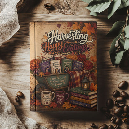Harvesting Happy Endings Journal | Fall Romance Reader Notebook | Cozy Autumn Book Lover Journal | Hardcover Reading & Writing Journal