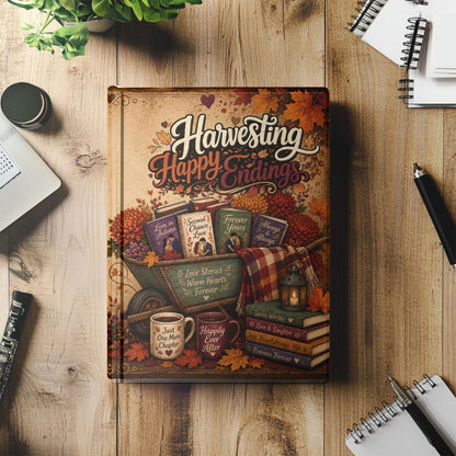 Harvesting Happy Endings Journal | Fall Romance Reader Notebook | Cozy Autumn Book Lover Journal | Hardcover Reading & Writing Journal