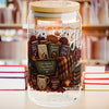 Harvesting Happy Endings Glass Cup Wrap | Fall Romance Reader 16 oz Libby Cup | Cozy Autumn Book Lover Glass Can Design