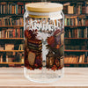 Harvesting Happy Endings Glass Cup Wrap | Fall Romance Reader 16 oz Libby Cup | Cozy Autumn Book Lover Glass Can Design