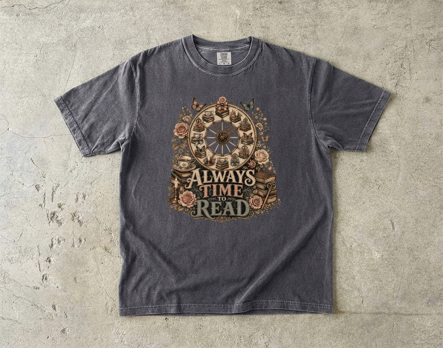 Always Time to Read Shirt, Vintage Book Lover Tee, Romance Reader T-Shirt, Cozy BookTok Shirt, Literary Gift for Readers