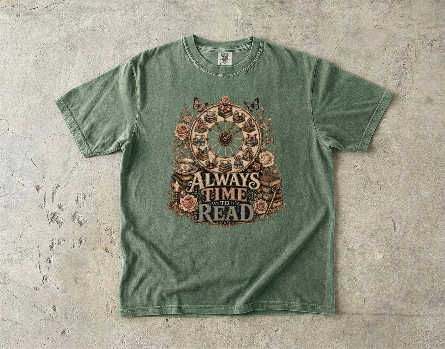 Always Time to Read Shirt, Vintage Book Lover Tee, Romance Reader T-Shirt, Cozy BookTok Shirt, Literary Gift for Readers
