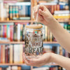 Always Time to Read Glass Cup, Personalized Book Lover Glass Can, Romance Reader Iced Coffee Cup, BookTok Gift, Literary Libbey Style Glass