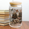 Always Time to Read Glass Cup, Personalized Book Lover Glass Can, Romance Reader Iced Coffee Cup, BookTok Gift, Literary Libbey Style Glass