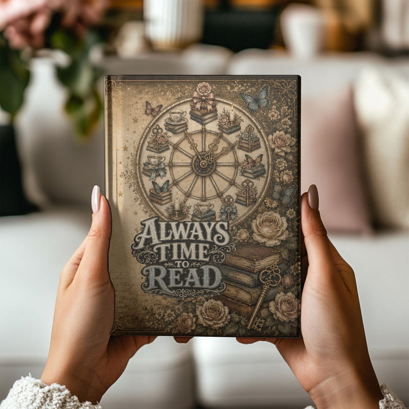 Always Time to Read Journal, Personalized Book Lover Notebook, Romance Reader Writing Journal, BookTok Gift, Literary Hardcover Journal