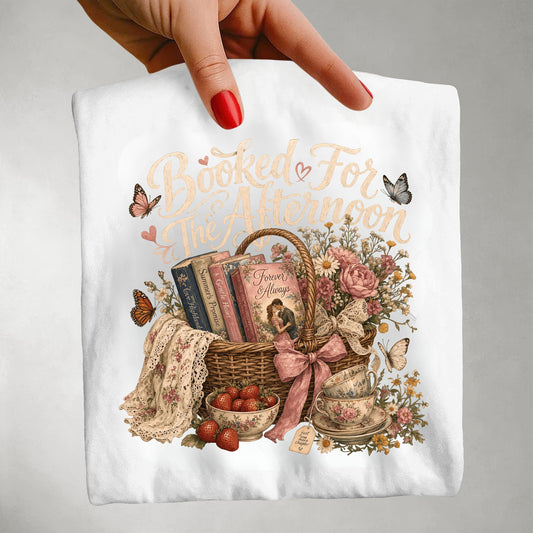 Booked for the Afternoon Shirt, Romance Reader Tee, Book Lover Shirt, BookTok T-Shirt, Cozy Reading Tee, Cottagecore Book Gift