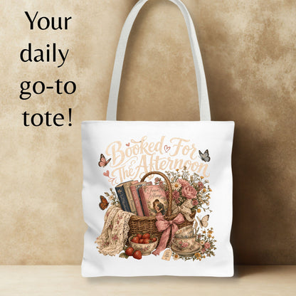 Booked for the Afternoon Tote Bag, Romance Reader Tote, Book Lover Bag, Cottagecore BookTok Tote, Literary Gift for Readers