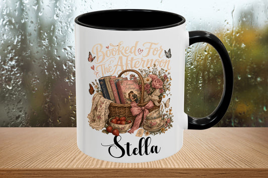 Booked for the Afternoon Personalized Mug, Custom Book Lover Coffee Mug, Romance Reader Gift, BookTok Tea Cup, Cottagecore Literary Mug