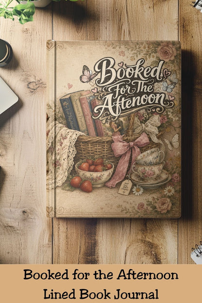 Turn your reading moments into lasting memories with the Booked for the Afternoon personalized journal. 📚🩷 Designed for romance readers, BookTok fans, and cottagecore lovers, this hardcover journal features a charming basket of books, vintage teacups, fresh strawberries, wildflowers, butterflies, and a delicate pink bow. Personalize it with your name and use it as a reading journal, book review notebook, TBR tracker, daily journal, or writing notebook. It's the perfect gift for book lovers, librarians, te