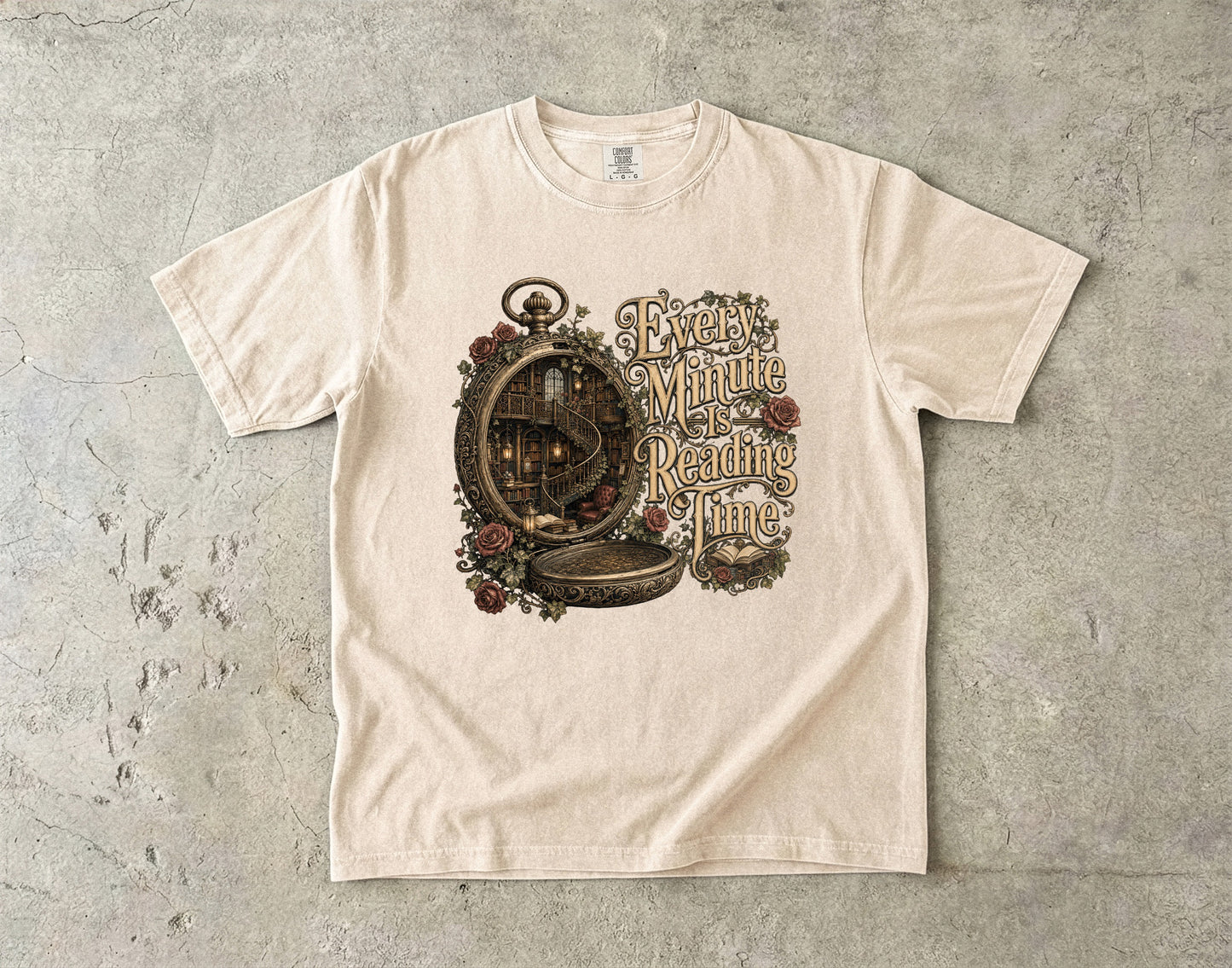 Every Minute Is Reading Time Shirt, Book Lover Tee, Dark Academia Reader Shirt, Gothic BookTok T-Shirt, Literary Library Gift