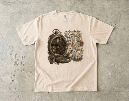 Every Minute Is Reading Time Shirt, Book Lover Tee, Dark Academia Reader Shirt, Gothic BookTok T-Shirt, Literary Library Gift