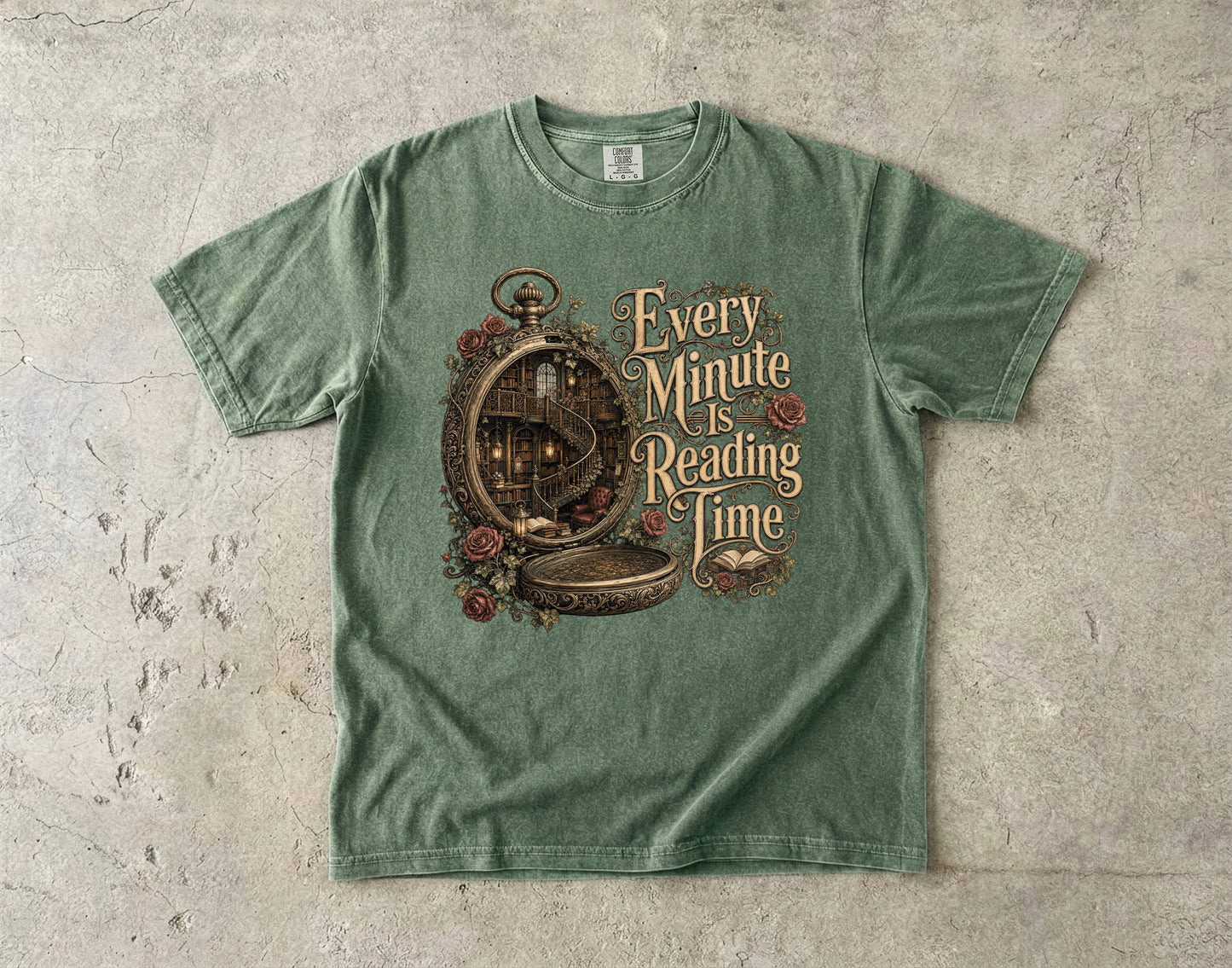 Every Minute Is Reading Time Shirt, Book Lover Tee, Dark Academia Reader Shirt, Gothic BookTok T-Shirt, Literary Library Gift