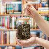 Every Minute Is Reading Time Glass Cup, Personalized Book Lover Glass Can, Dark Academia Iced Coffee Cup, Gothic BookTok Gift